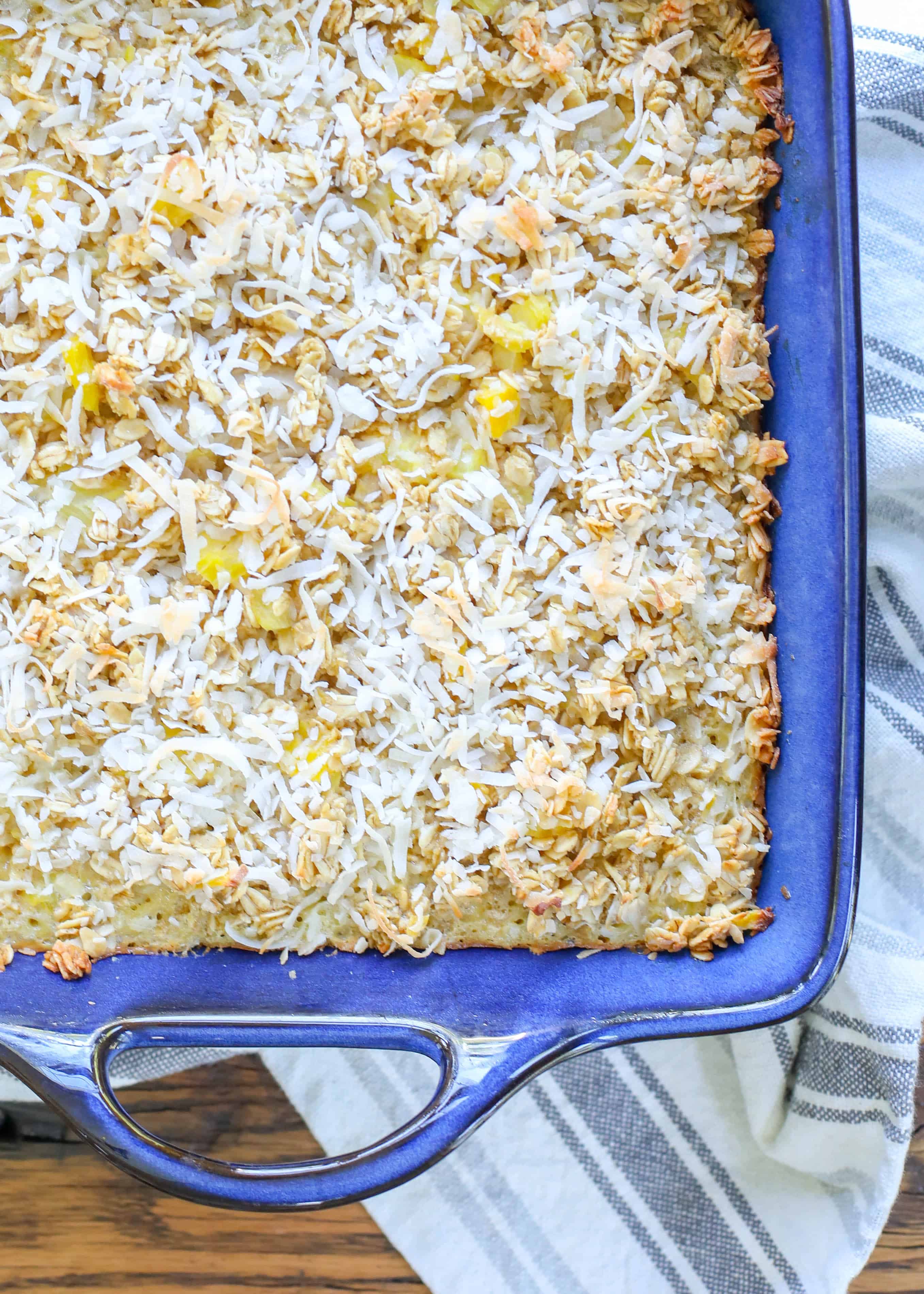 Easy Make-Ahead Pineapple Coconut Baked Oatmeal Recipe